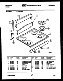 BACKGUARD AND COOKTOP PARTS Diagram and Parts List for G24CL3  Frigidaire Range