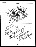 COOKTOP AND DRAWER PARTS Diagram and Parts List for FEF350SAWA  Frigidaire Range