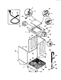 CABINET / TOP Diagram and Parts List for FWX433RBT2  Frigidaire Washer