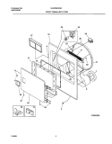 FRNT PNL, DOOR Diagram and Parts List for GLGR642AS0  Frigidaire Dryer