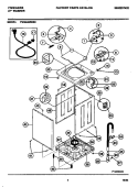 CABINET, TOP PANEL, BASE Diagram and Parts List for FWS445RBS0  Frigidaire Washer