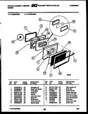 LOWER OVEN DOOR PARTS Diagram and Parts List for 72-3989-00-03  Tappan Range