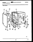 TUB AND FRAME PARTS Diagram and Parts List for DW2508PW1  Frigidaire Dishwasher