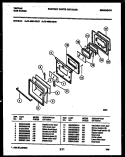 LOWER OVEN DOOR PARTS Diagram and Parts List for 76-4960-23-08  Tappan Microwave Oven Combo