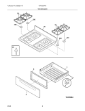 TOP/DRAWER Diagram and Parts List for FGF355GWD  Frigidaire Range