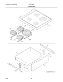 TOP/DRAWER Diagram and Parts List for CFEF272DS6  Frigidaire Range