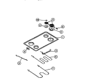 COOK TOP, SURFACE UNITS, DRIP PANS, Diagram and Parts List for R530DL1  Frigidaire Range