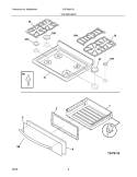 TOP/DRAWER Diagram and Parts List for FGF382HCD  Frigidaire Range