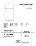 COVER Diagram and Parts List for FRT21B4AW2  Frigidaire Refrigerator