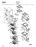 SHELVES Diagram and Parts List for FRS24WSCB4  Frigidaire Refrigerator