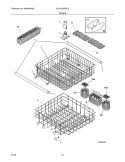 RACKS Diagram and Parts List for GLD2155RDC2  Frigidaire Dishwasher