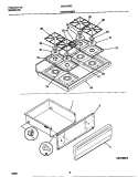 TOP / DRAWER Diagram and Parts List for MGF355BEWC  Frigidaire Range