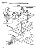 BURNER Diagram and Parts List for MGF355BGDB  Frigidaire Range