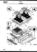 COOKTOP AND BROILER DRAWER PARTS Diagram and Parts List for 30-3152-23-02  Tappan Range