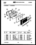 DOOR PARTS Diagram and Parts List for 32-2539-00-01  Tappan Range