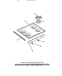 COOK TOP, KNOBS Diagram and Parts List for GP38BCL1  Frigidaire Range