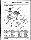 COOKTOP PARTS Diagram and Parts List for 30-3649-00-05  Tappan Range