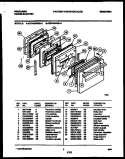 DOOR PARTS Diagram and Parts List for FEF450WBDA  Frigidaire Range