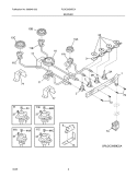 BURNER Diagram and Parts List for PLGC30S9ECA  Frigidaire Cooktop