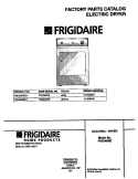 COVER Diagram and Parts List for FDE546RET1  Frigidaire Dryer