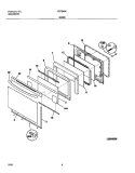 DOOR Diagram and Parts List for FEFB68CQA  Frigidaire Range