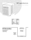 COVER Diagram and Parts List for FAK085R7V1  Frigidaire Air Conditioner