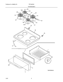 TOP / DRAWER Diagram and Parts List for FEF352GMA  Frigidaire Range