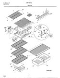 SHELVES Diagram and Parts List for MRT18DNGW2  Frigidaire Refrigerator