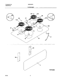 TOP / DRAWER Diagram and Parts List for WEF303PHDB  Westinghouse Range