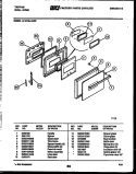 LOWER OVEN DOOR PARTS Diagram and Parts List for 57-2709-10-03  Tappan Microwave Oven Combo