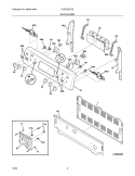 BACKGUARD Diagram and Parts List for PLEF398CCE  Frigidaire Range