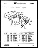 BACKGUARD Diagram and Parts List for 30-2528-00-03  Tappan Range
