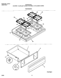 TOP / DRAWER Diagram and Parts List for FGF353CASJ  Frigidaire Range