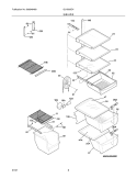 SHELVES Diagram and Parts List for GLHS65EHB4  Frigidaire Refrigerator