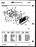 LOWER OVEN DOOR PARTS Diagram and Parts List for REM638BDW4  Frigidaire Range