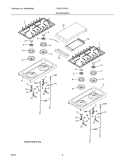MAINTOP Diagram and Parts List for E36GF75GPS  Electrolux Cooktop