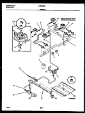 BURNER, MANIFOLD AND GAS CONTROL Diagram and Parts List for FGF333BAWA  Frigidaire Range