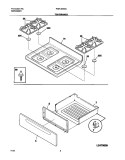 TOP / DRAWER Diagram and Parts List for FGFL66ASC  Frigidaire Range