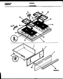 COOKTOP AND DRAWER PARTS Diagram and Parts List for FGF353CATA  Frigidaire Range