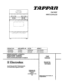 COVER Diagram and Parts List for TGF363AUB  Tappan Range