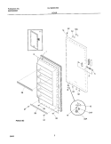 DOOR Diagram and Parts List for UL1293ECW9  Electrolux Freezer