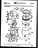 TUB, WATER VALVE AND LID SWITCH Diagram and Parts List for 44-2409-23-01  Tappan Washer