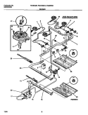 BURNER Diagram and Parts List for F64S352BDA  Frigidaire Range