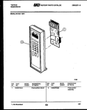 CONTROL PANEL Diagram and Parts List for 56-8878-10-02  Tappan Microwave