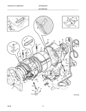 MOTOR/TUB Diagram and Parts List for LAFW6000LW0  Frigidaire Washer
