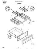 TOP / DRAWER Diagram and Parts List for WGF353BAWE  Frigidaire Range