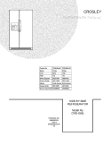 COVER Diagram and Parts List for CRSH265LW1  Frigidaire Refrigerator