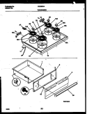 COOKTOP AND DRAWER PARTS Diagram and Parts List for FEF323CASA  Frigidaire Range