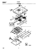 TOP / DRAWER Diagram and Parts List for FEF389WFSB  Frigidaire Range