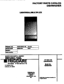 COVER Diagram and Parts List for MDR251RHR0  Frigidaire Dishwasher